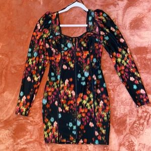 NWT Guess Blurred Floral Print Bustier Minidress